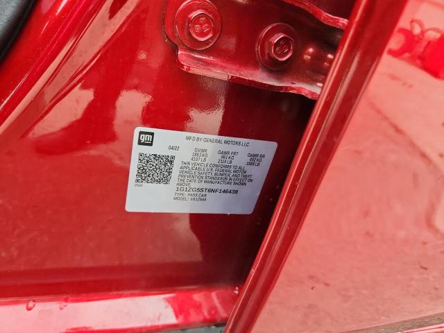 1G1ZG5ST6NF146438 - 2022 CHEVROLET MALIBU RS RED photo 12
