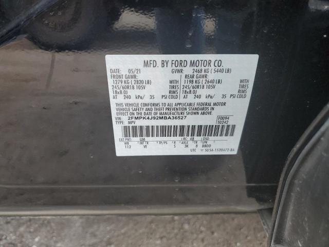 2FMPK4J92MBA36527 - 2021 FORD EDGE SEL 黑色 照片 13