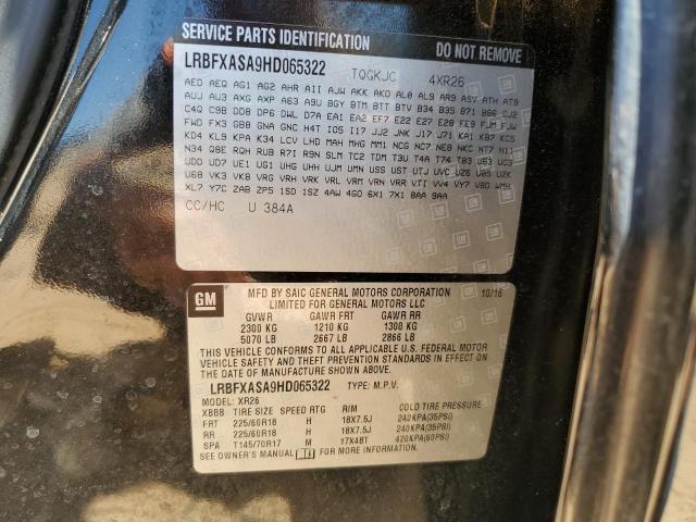 LRBFXASA9HD065322 - 2017 BUICK ENVISION PREFERRED BLACK photo 13