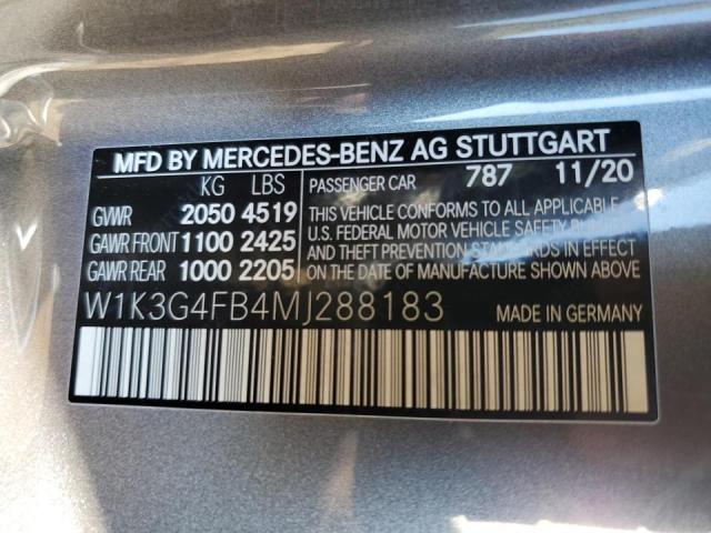 W1K3G4FB4MJ288183 - 2021 MERCEDES-BENZ A 220 4MATIC GRAY photo 10