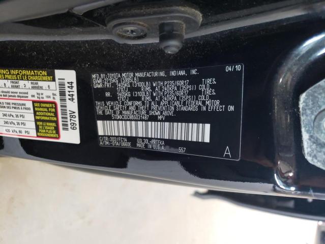 5TDKK3DC8BS031487 - 2011 TOYOTA SIENNA LE BLACK photo 13