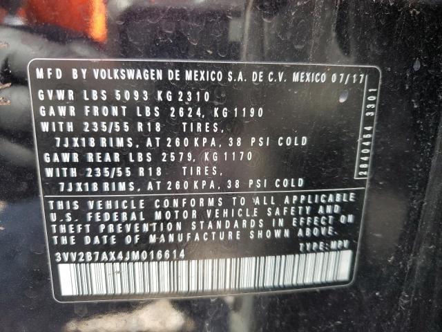 3VV2B7AX4JM016614 - 2018 VOLKSWAGEN TIGUAN SE Schwarz Foto 13