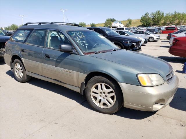 4S3BH665917605070 - 2001 SUBARU LEGACY OUTBACK GREEN photo 4