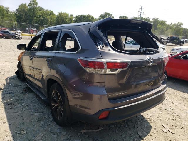 5TDJKRFH6GS349199 - 2016 TOYOTA HIGHLANDER XLE Boz foto 2