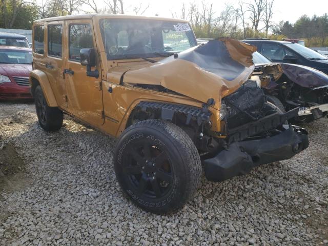 1C4HJWEG7EL282216 - 2014 JEEP WRANGLER U SAHARA ORANGE photo 1