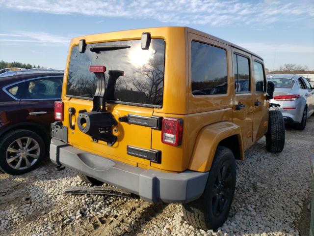 1C4HJWEG7EL282216 - 2014 JEEP WRANGLER U SAHARA ORANGE photo 4