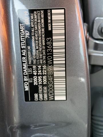 WDD3G4FB9KW013683 - 2019 MERCEDES-BENZ A 220 4MATIC GRAY photo 12