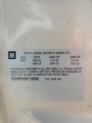 2G2WP552981136905 - 2008 PONTIAC GRAND PRIX GOLD photo 12