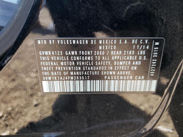 3VW1K7AJ4FM253517 - 2015 VOLKSWAGEN JETTA BASE 黑色 照片 10