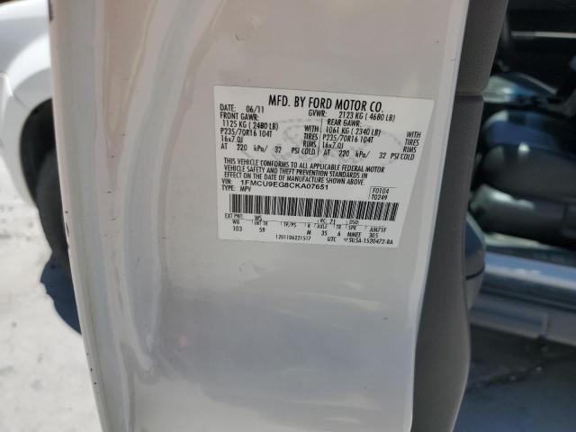 1FMCU9EG8CKA07651 - 2012 FORD ESCAPE LIMITED WHITE photo 13