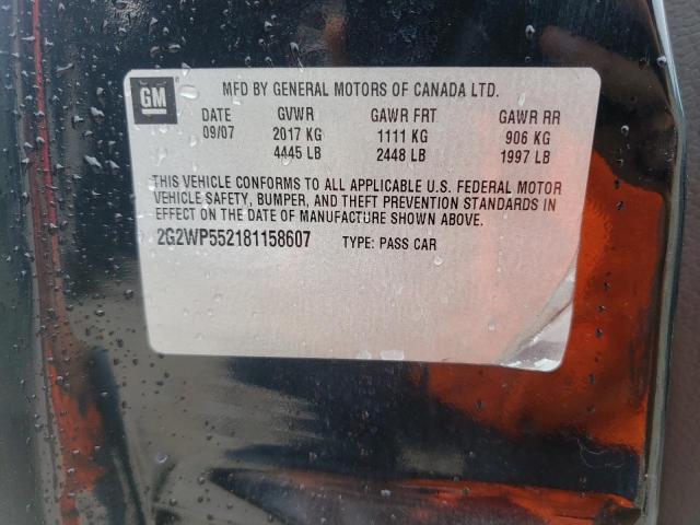 2G2WP552181158607 - 2008 PONTIAC GRAND PRIX 黑色 照片 12