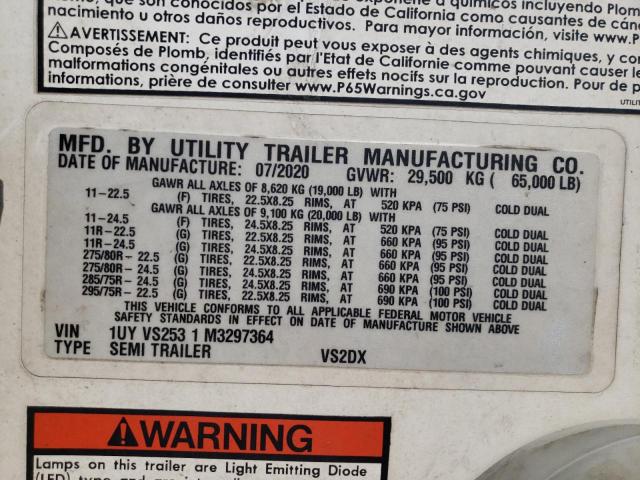 1UYVS2531M3297364 - 2021 TRAIL KING TRAILER WHITE photo 10