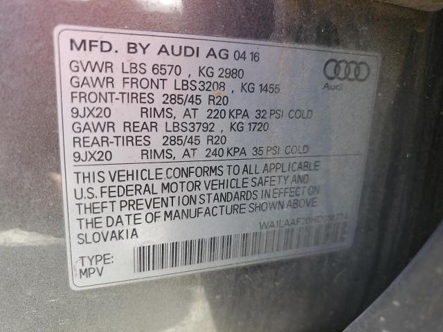 WA1LAAF70HD014774 - 2017 AUDI Q7 PREMIUM PLUS رمادي صورة 12