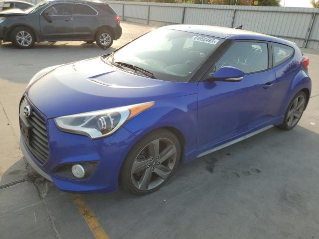 KMHTC6AE3EU210492 - 2014 HYUNDAI VELOSTER TURBO BLUE photo 1