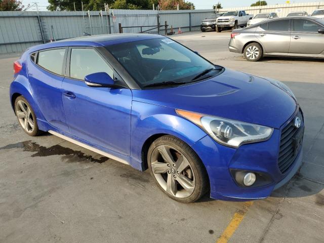 KMHTC6AE3EU210492 - 2014 HYUNDAI VELOSTER TURBO BLUE photo 4