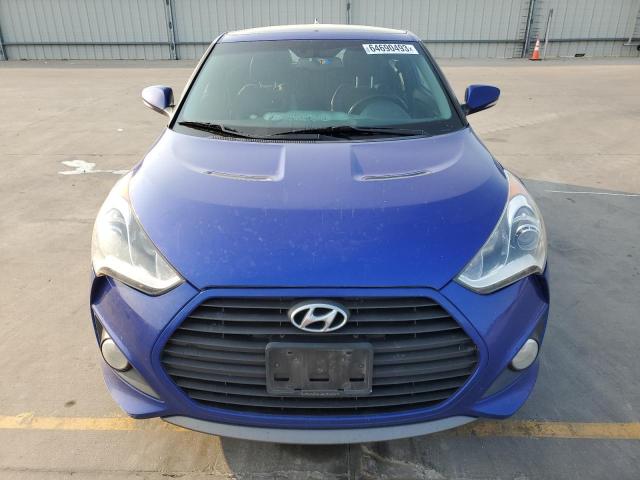 KMHTC6AE3EU210492 - 2014 HYUNDAI VELOSTER TURBO BLUE photo 5