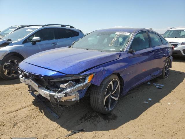 1HGCV2F32MA019257 - 2021 HONDA ACCORD SPORT BLUE photo 1