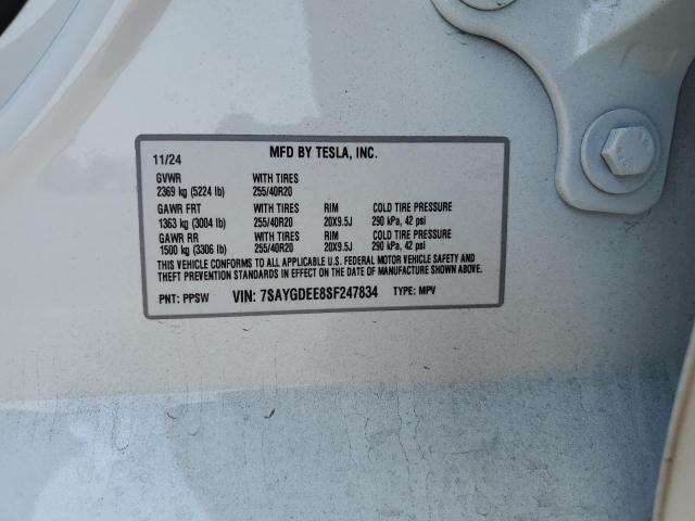 7SAYGDEE8SF247834 - 2025 TESLA MODEL Y Ağ foto 14