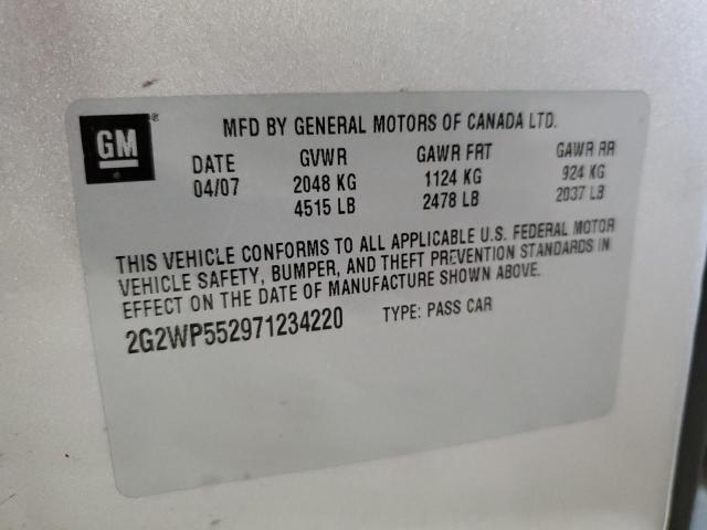 2G2WP552971234220 - 2007 PONTIAC GRAND PRIX 银色 照片 12