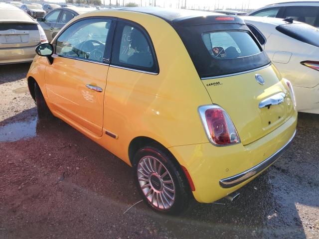 3C3CFFER9CT140050 - 2012 FIAT 500 LOUNGE YELLOW photo 2