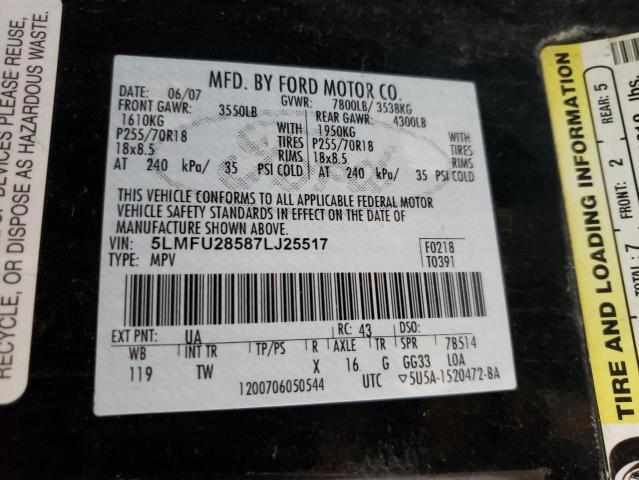 5LMFU28587LJ25517 - 2007 LINCOLN NAVIGATOR 黑色 照片 13