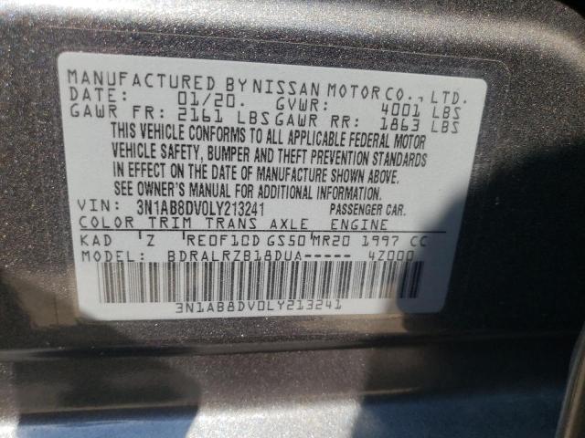 3N1AB8DV0LY213241 - 2020 NISSAN SENTRA SR CHARCOAL photo 13