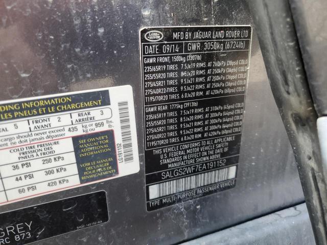 SALGS2WF7EA191152 - 2014 LAND ROVER RANGE ROVER HSE GRAY photo 13