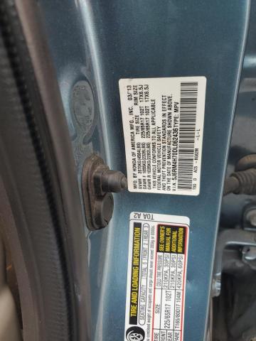 5J6RM4H70DL062436 - 2013 HONDA CR-V EXL BLUE photo 13