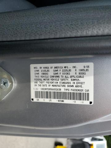 1HGCM72656A002438 - 2006 HONDA ACCORD EX SILVER photo 12