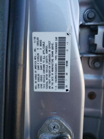 1HGCM56157A065351 - 2007 HONDA ACCORD VALUE SILVER photo 12