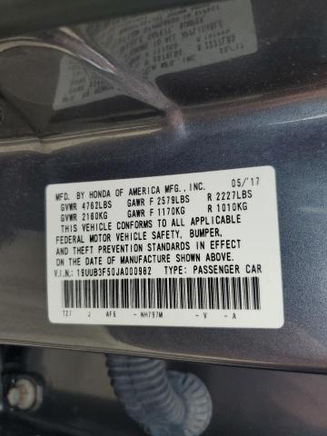 19UUB3F50JA000982 - 2018 ACURA TLX TECH CHARCOAL photo 12