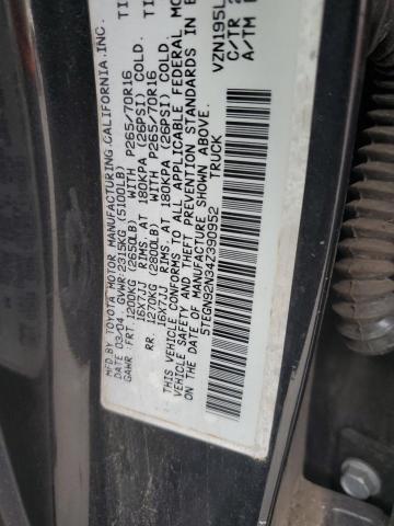 5TEGN92N34Z390952 - 2004 TOYOTA TACOMA DOUBLE CAB PRERUNNER BLACK photo 12