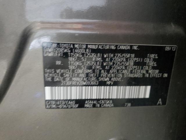 2T3DFREV2DW093663 - 2013 TOYOTA RAV4 LIMITED GREEN photo 13