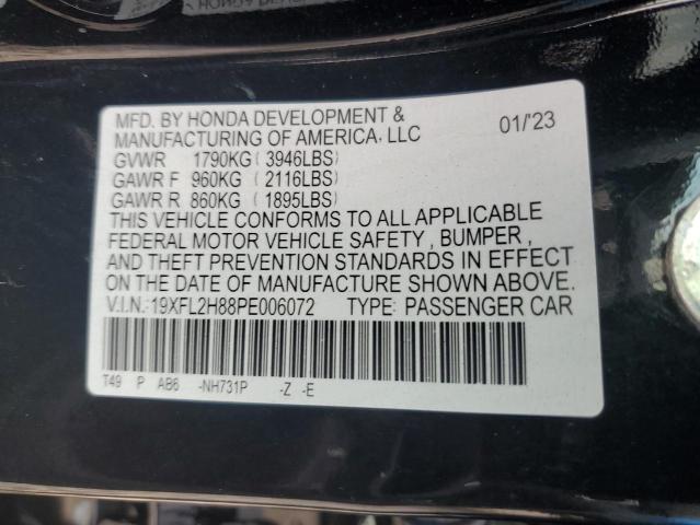 19XFL2H88PE006072 - 2023 HONDA CIVIC SPORT BLACK photo 12