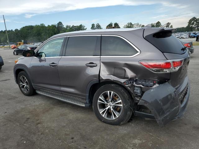 5TDKKRFH9GS121895 - 2016 TOYOTA HIGHLANDER XLE GRAY photo 2