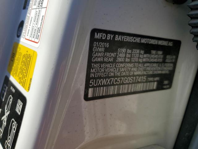 5UXWX7C57G0S17415 - 2016 BMW X3 XDRIVE35I أبيض صورة 13