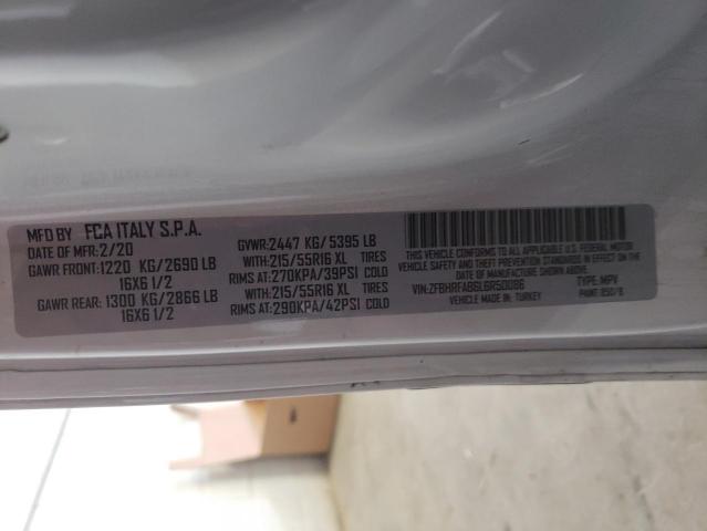 ZFBHRFAB6L6R50086 - 2020 RAM PROMASTER თეთრი ფოტო 13