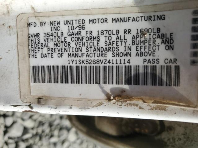 1Y1SK5268VZ411114 - 1997 GEO PRIZM BASE WHITE photo 12