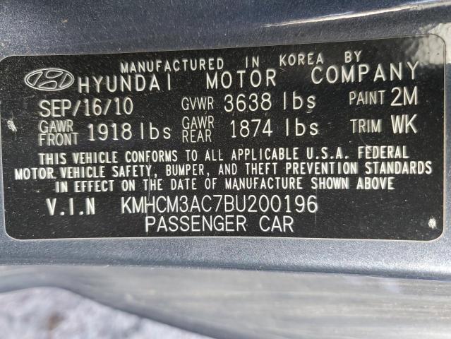 KMHCM3AC7BU200196 - 2011 HYUNDAI ACCENT GL BLUE photo 13