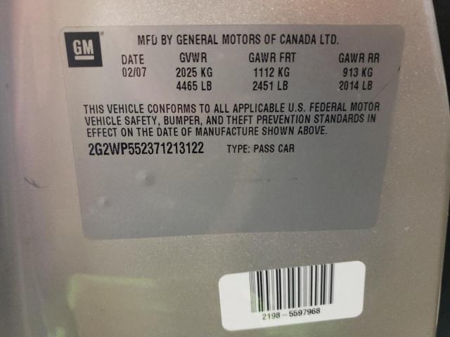 2G2WP552371213122 - 2007 PONTIAC GRAND PRIX 银色 照片 13