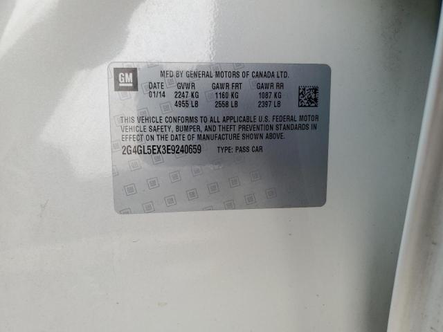 2G4GL5EX3E9240659 - 2014 BUICK REGAL 白色 照片 12