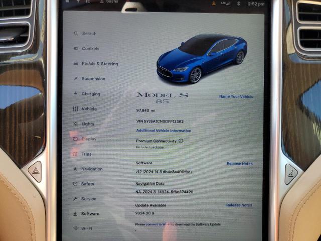 5YJSA1CN0DFP13362 - 2013 TESLA MODEL S ლურჯი ფოტო 9