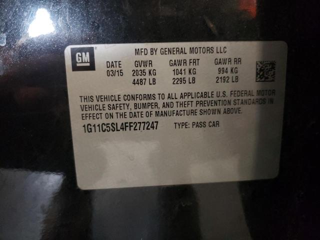 1G11C5SL4FF277247 - 2015 CHEVROLET MALIBU 1LT BLACK photo 12