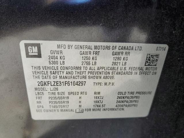 2GKFLZE31F6104297 - 2015 GMC TERRAIN DENALI BROWN photo 10