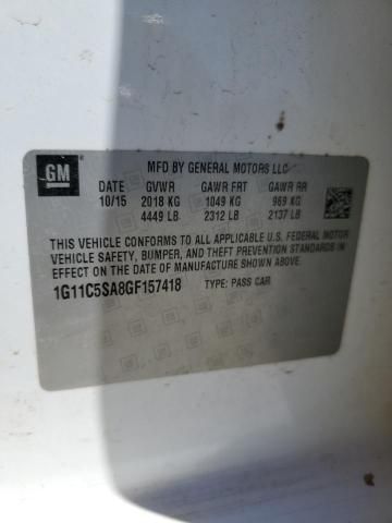 1G11C5SA8GF157418 - 2016 CHEVROLET MALIBU LIM LT WHITE photo 12