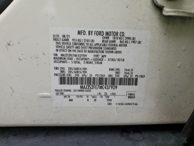 MAJ3S2FE7MC437929 - 2021 FORD ECOSPORT S Ağ foto 13