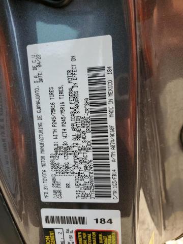 3TYSZ5ANXNT074976 - 2022 TOYOTA TACOMA ACCESS CAB ნაცრისფერი ფოტო 13