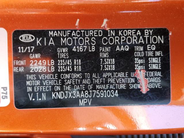 KNDJX3AA8J7591034 - 2018 KIA SOUL ! ORANGE photo 14