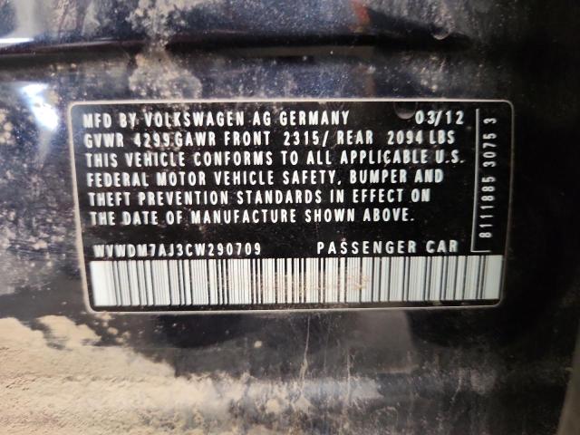WVWDM7AJ3CW290709 - 2012 VOLKSWAGEN GOLF BLUE photo 12