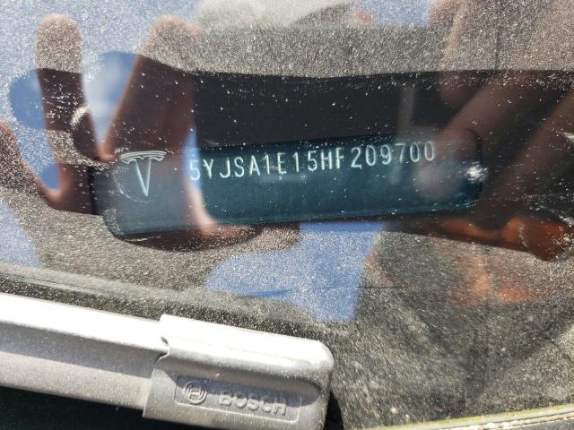 5YJSA1E15HF209700 - 2017 TESLA MODEL S BLACK photo 13